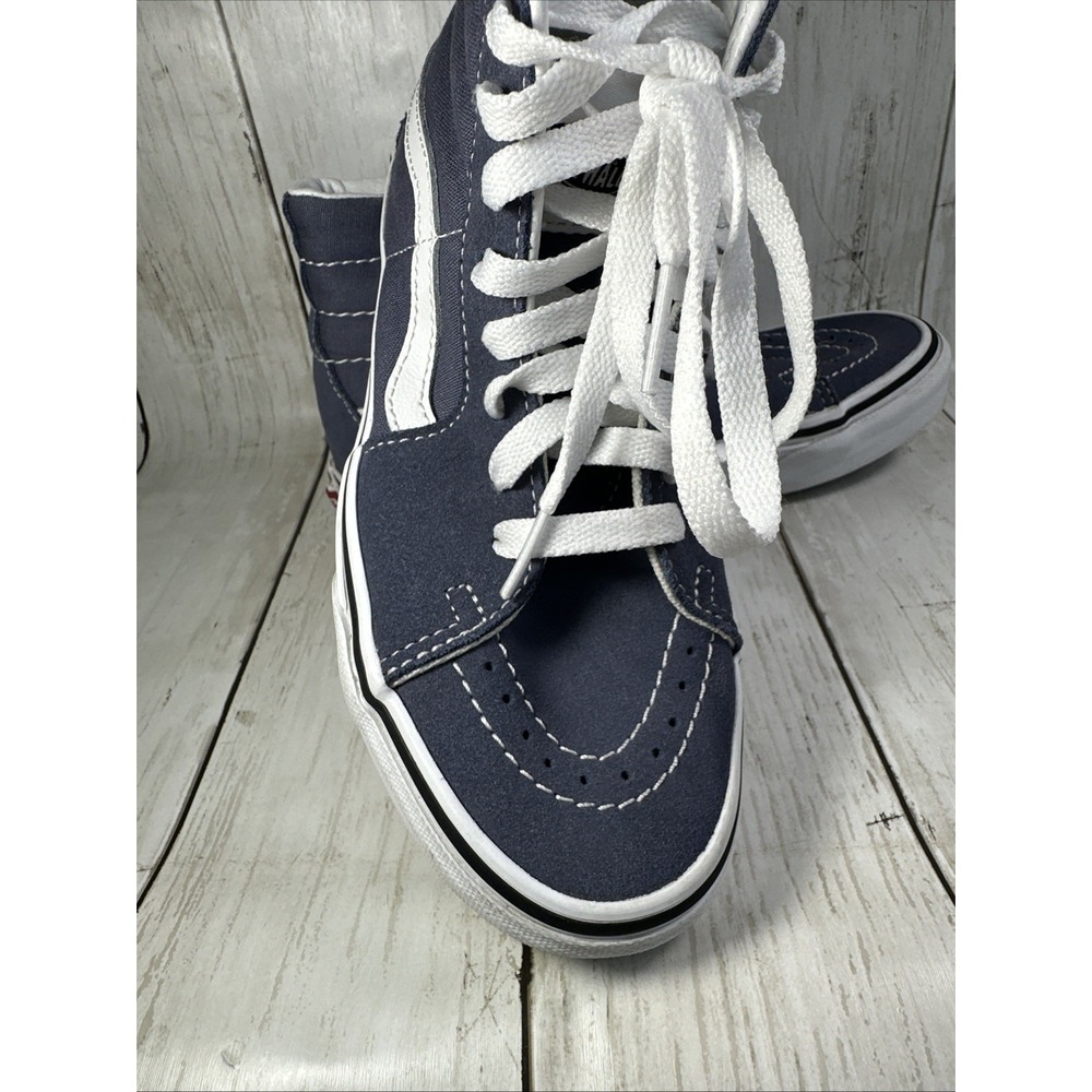 Vans‎ SK8 Hi High Top Skate Shoes  Blue Gray Suede Sneakers Womens 3.5 men's 5 - Picture 8 of 15